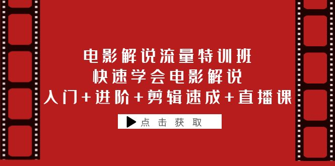 （6201期）电影解说流量特训班：快速学会电影解说，入门+进阶+剪辑速成+直播课-玖野学社-每日分享网创项目！