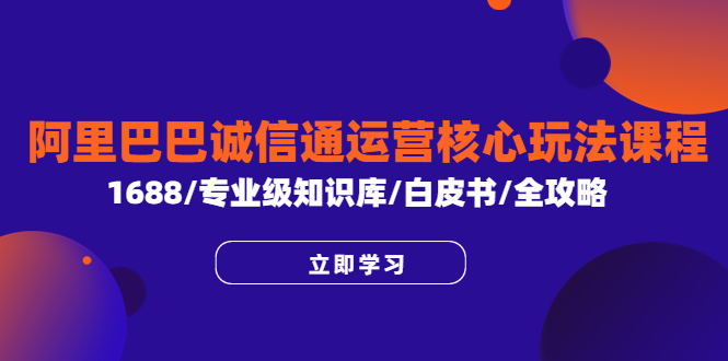 （6221期）阿里巴巴诚信通运营核心玩法课程，1688/专业级知识库/白皮书/全攻略-玖野学社-每日分享网创项目！